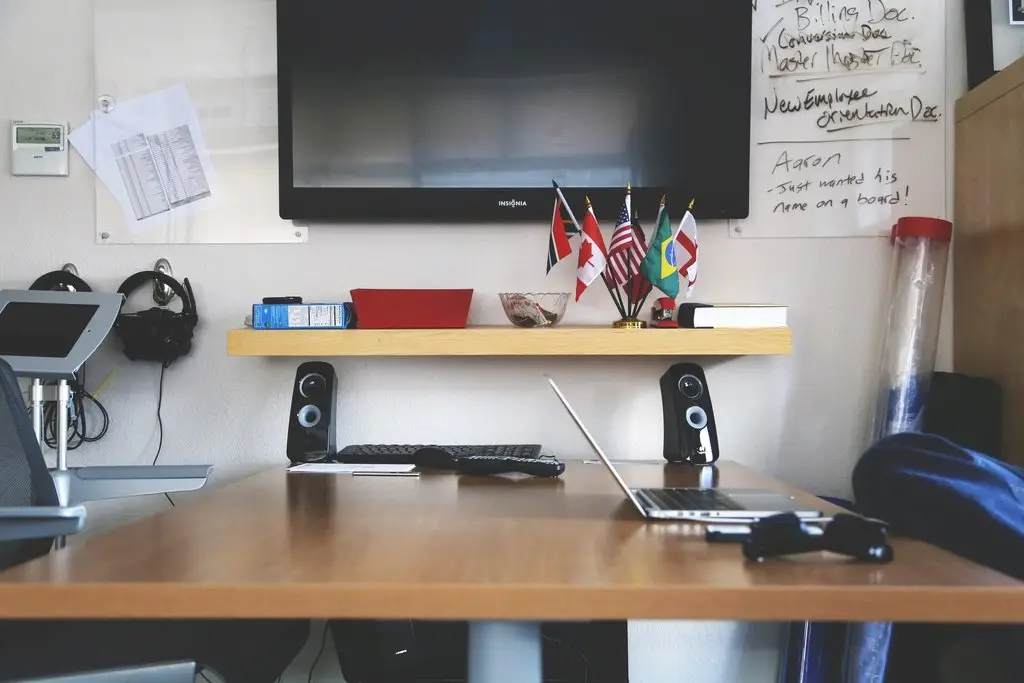 Organized home office desk