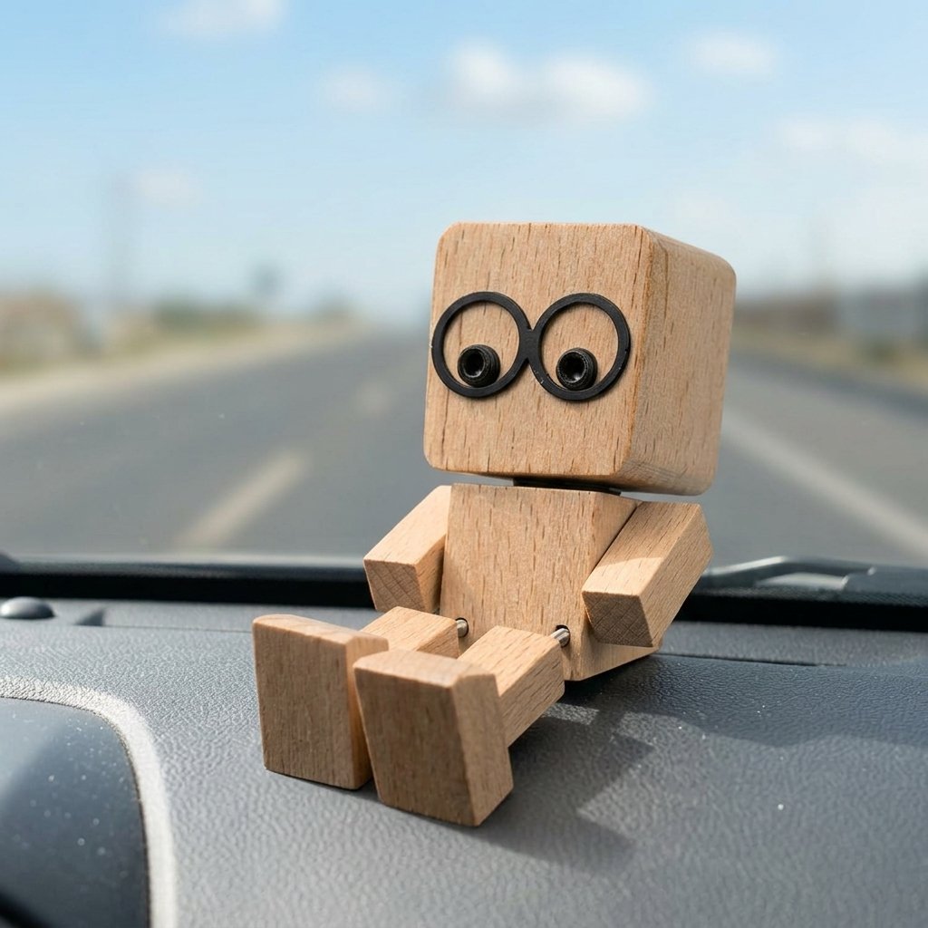 haking wooden man figurine with swinging feet and magnetic expression faces